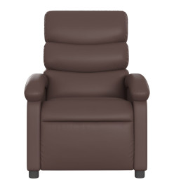 Fauteuil de massage inclinable électrique marron similicuir