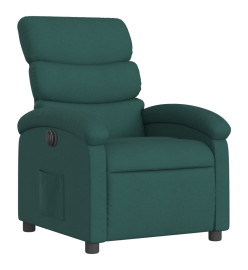 Fauteuil inclinable électrique Vert foncé Tissu