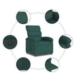 Fauteuil inclinable électrique Vert foncé Tissu