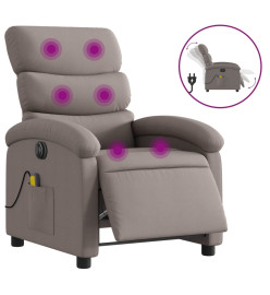 Fauteuil de massage inclinable électrique Taupe Tissu