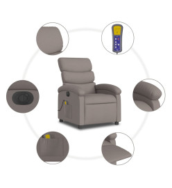 Fauteuil de massage inclinable électrique Taupe Tissu