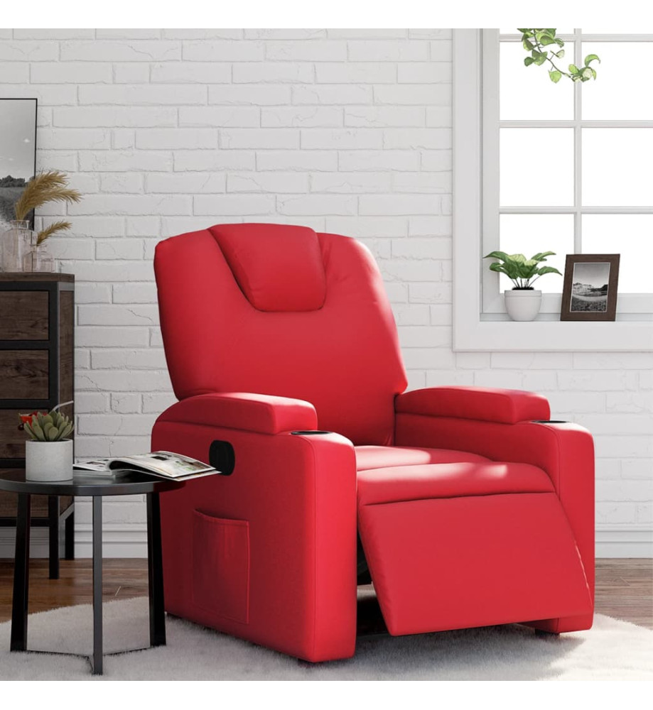 Fauteuil inclinable électrique Rouge Similicuir