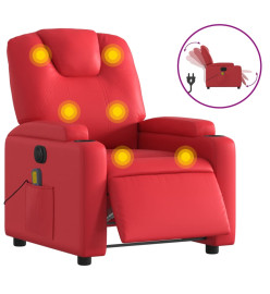 Fauteuil de massage inclinable électrique rouge similicuir