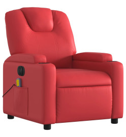 Fauteuil de massage inclinable électrique rouge similicuir