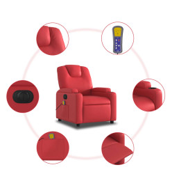 Fauteuil de massage inclinable électrique rouge similicuir