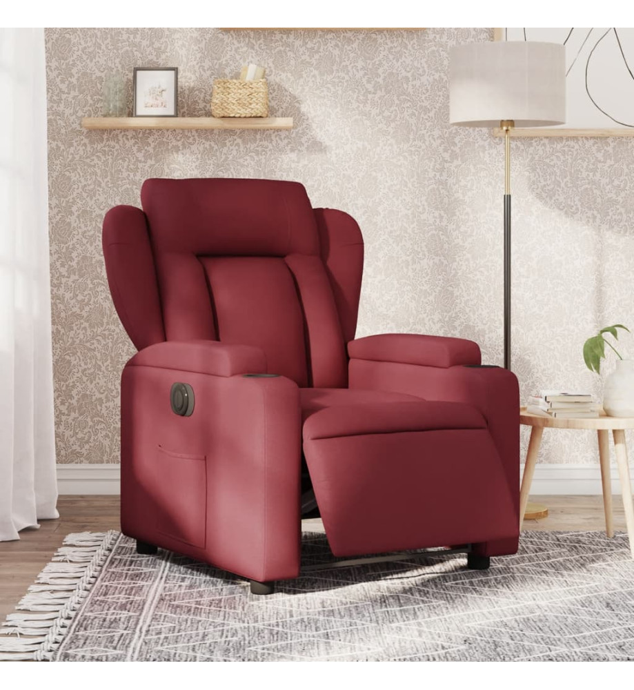 Fauteuil inclinable électrique Rouge bordeaux Tissu