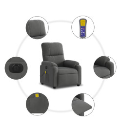 Fauteuil inclinable de massage électrique gris foncé