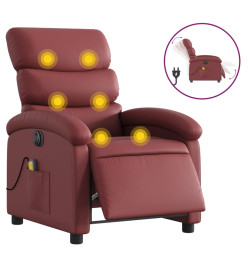 Fauteuil de massage inclinable électrique rouge bordeaux