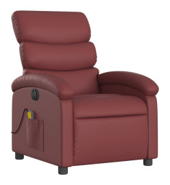 Fauteuil de massage inclinable électrique rouge bordeaux