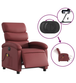 Fauteuil de massage inclinable électrique rouge bordeaux