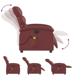 Fauteuil de massage inclinable électrique rouge bordeaux