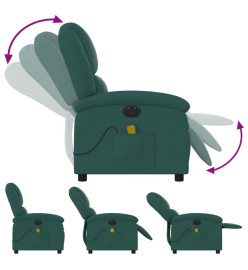 Fauteuil de massage inclinable électrique Vert foncé Tissu