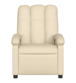 Fauteuil inclinable de massage électrique crème tissu