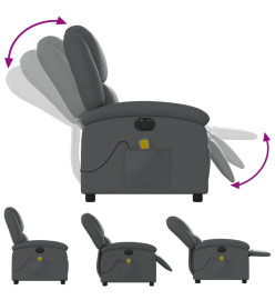 Fauteuil de massage inclinable électrique gris similicuir