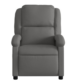 Fauteuil inclinable électrique gris cuir véritable