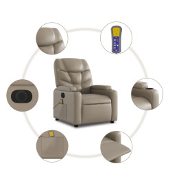 Fauteuil de massage inclinable électrique cappuccino similicuir