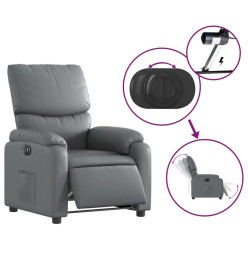 Fauteuil inclinable électrique Gris Similicuir