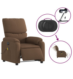 Fauteuil inclinable de massage électrique marron tissu