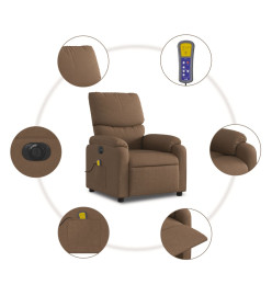 Fauteuil inclinable de massage électrique marron tissu