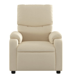 Fauteuil inclinable de massage électrique crème tissu