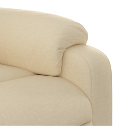 Fauteuil inclinable de massage électrique crème tissu