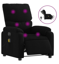 Fauteuil de massage inclinable électrique Noir Tissu