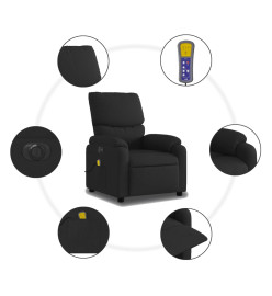 Fauteuil de massage inclinable électrique Noir Tissu