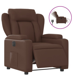 Fauteuil inclinable électrique Marron Similicuir