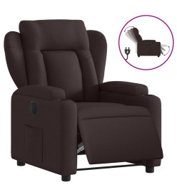 Fauteuil inclinable électrique Marron foncé Tissu