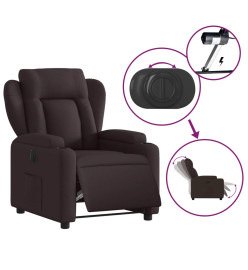 Fauteuil inclinable électrique Marron foncé Tissu