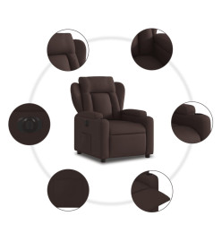 Fauteuil inclinable électrique Marron foncé Tissu