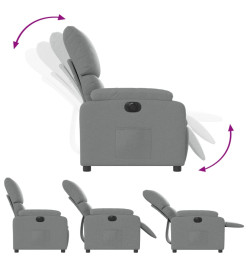 Fauteuil inclinable électrique Gris clair Tissu