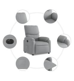 Fauteuil inclinable électrique Gris clair Tissu