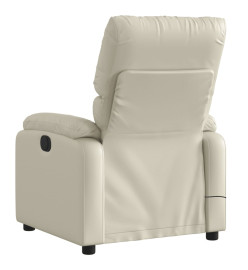 Fauteuil de massage inclinable électrique crème similicuir