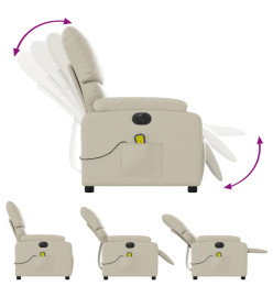 Fauteuil de massage inclinable électrique crème similicuir