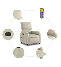 Fauteuil de massage inclinable électrique crème similicuir