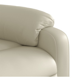 Fauteuil de massage inclinable électrique crème similicuir