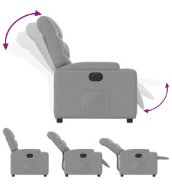 Fauteuil inclinable électrique Gris clair Tissu