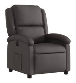 Fauteuil inclinable électrique marron foncé cuir véritable