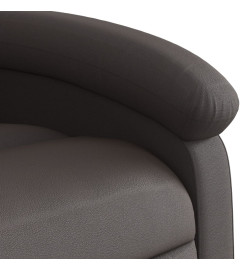 Fauteuil inclinable électrique marron foncé cuir véritable