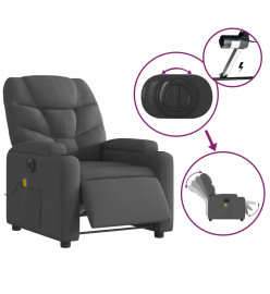 Fauteuil inclinable de massage électrique gris foncé tissu