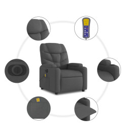 Fauteuil inclinable de massage électrique gris foncé tissu