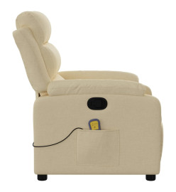 Fauteuil de massage inclinable Crème Tissu