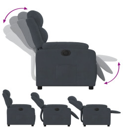 Fauteuil inclinable électrique Gris foncé Velours