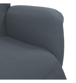 Fauteuil inclinable avec repose-pied gris foncé velours