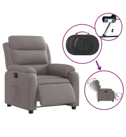 Fauteuil inclinable électrique Taupe Tissu