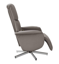 Fauteuil inclinable de massage avec repose-pieds taupe tissu