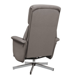 Fauteuil inclinable de massage avec repose-pieds taupe tissu