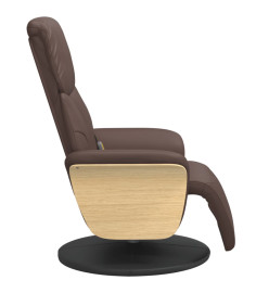 Fauteuil inclinable de massage repose-pieds marron similicuir