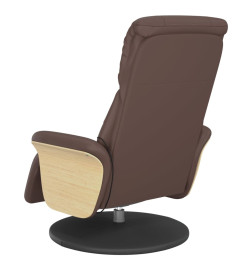 Fauteuil inclinable de massage repose-pieds marron similicuir